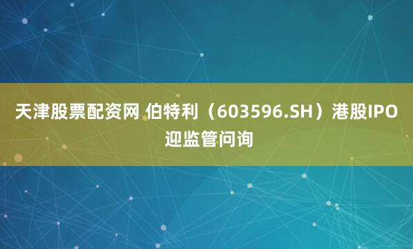 天津股票配资网 伯特利（603596.SH）港股IPO 迎监管问询